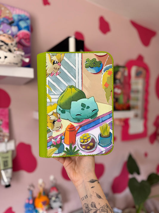 Hand Painted Custom Pokémon Binder - Bulbasaur - Mint Keeper 4 pocket